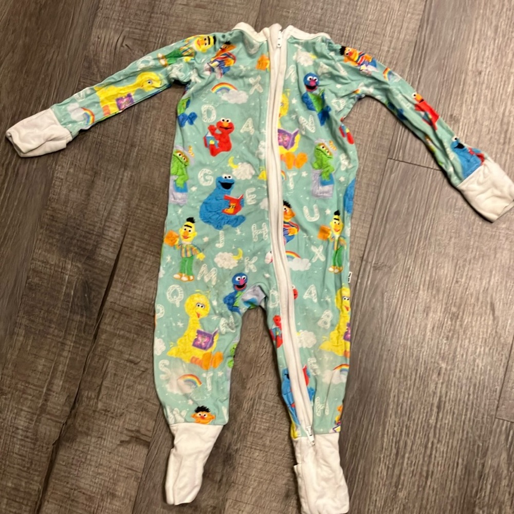 Kids Sesame Street One Piece Pajama - Green